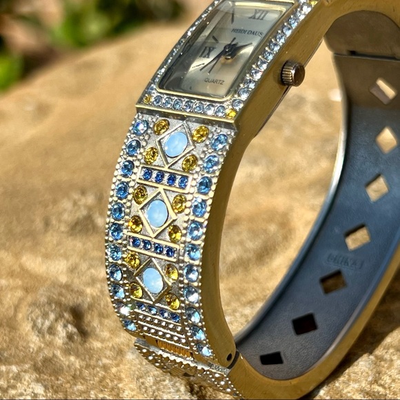 Heidi Daus Shimmering Pastel Swarovski Crystal Watch - Picture 3 of 11